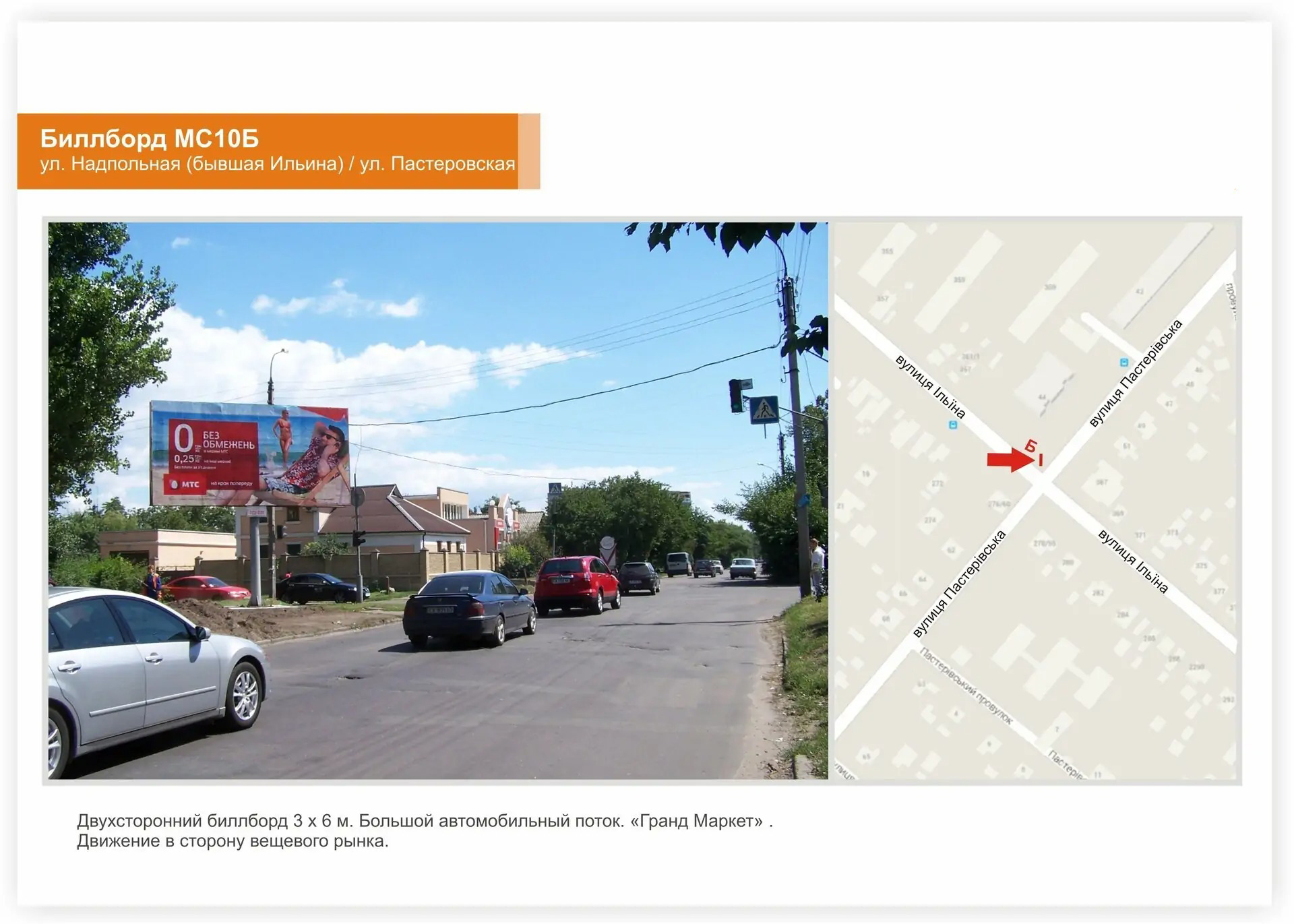 Billboard Cherkasy,  st. Nadpil'na - st. Pasterivs'ka