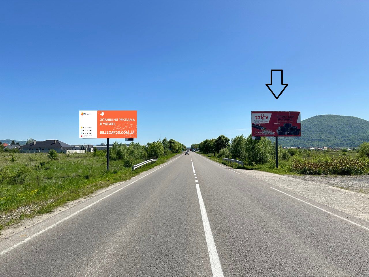 Билборд Тячев,  В'їзд в м. Тячів, біля АЗС UPG, Маркет, супермаркету Барва  зі сторони м. Хуст, траса Мукачево-Рогатин
