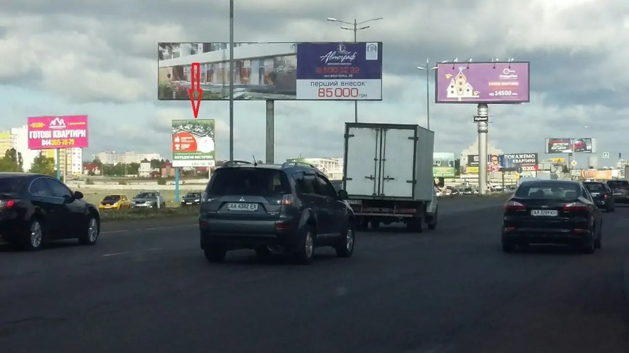 Билборд Киев,  Большая окружная  1000 м.от Жилянского моста