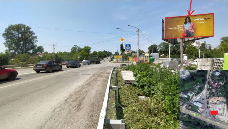 Білборд, бігборд (борд)  Тернопіль,  вул. Будного - поворот на центральний ринок (зправа)