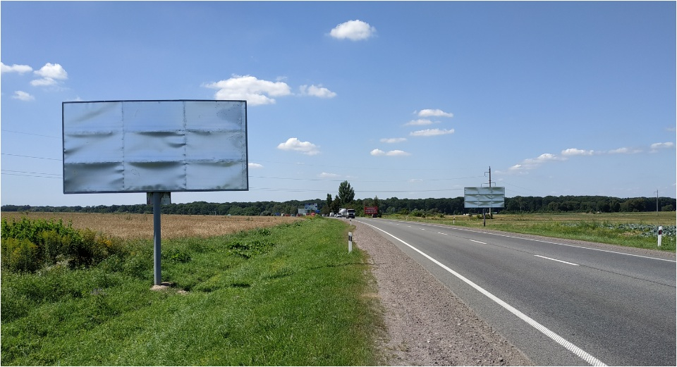 Billboard Lviv route,  Trasa M-06 Kiiv-Cop, Ob'izna doroga z Kieva pered Gamaliivkou, pravij