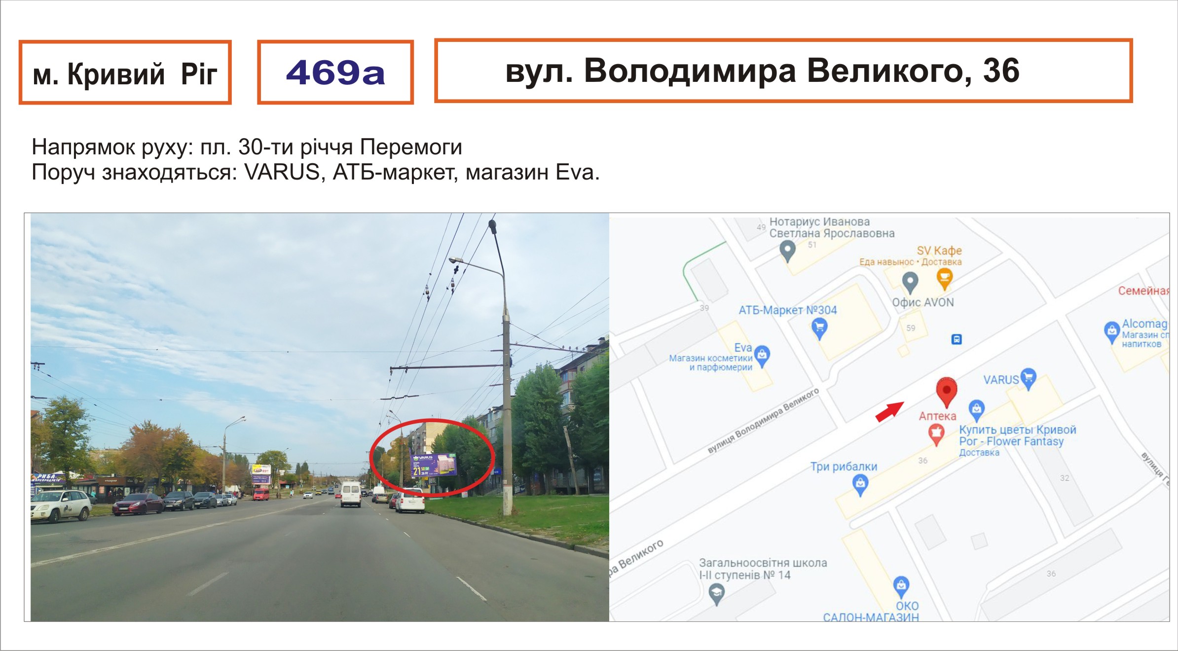 Билборд Кривой Рог,  Володимира Великого, 36_Варус