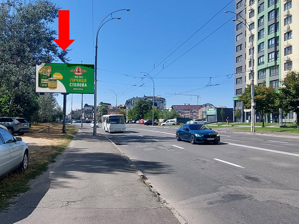 Billboard Kyiv,  Maksimovica st. (kolis. Trutenka st.) - st. Kolosa, v storonu ZK "Liko-grad", st. Koneva