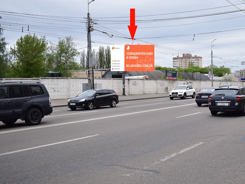 Билборд Киев,  Лугова вул. - вул. Бережанська, на світлофорі, в сторону вул. Автозаводська, вул. Вишгородська