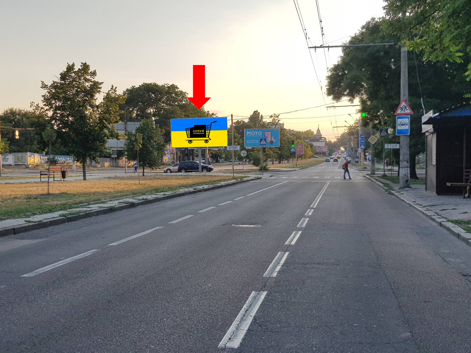 Billboard Mykolaiv,  Central'nij av. (kol. Lenina av.) / M. Mors'ka st., 2, bul'var, do centru