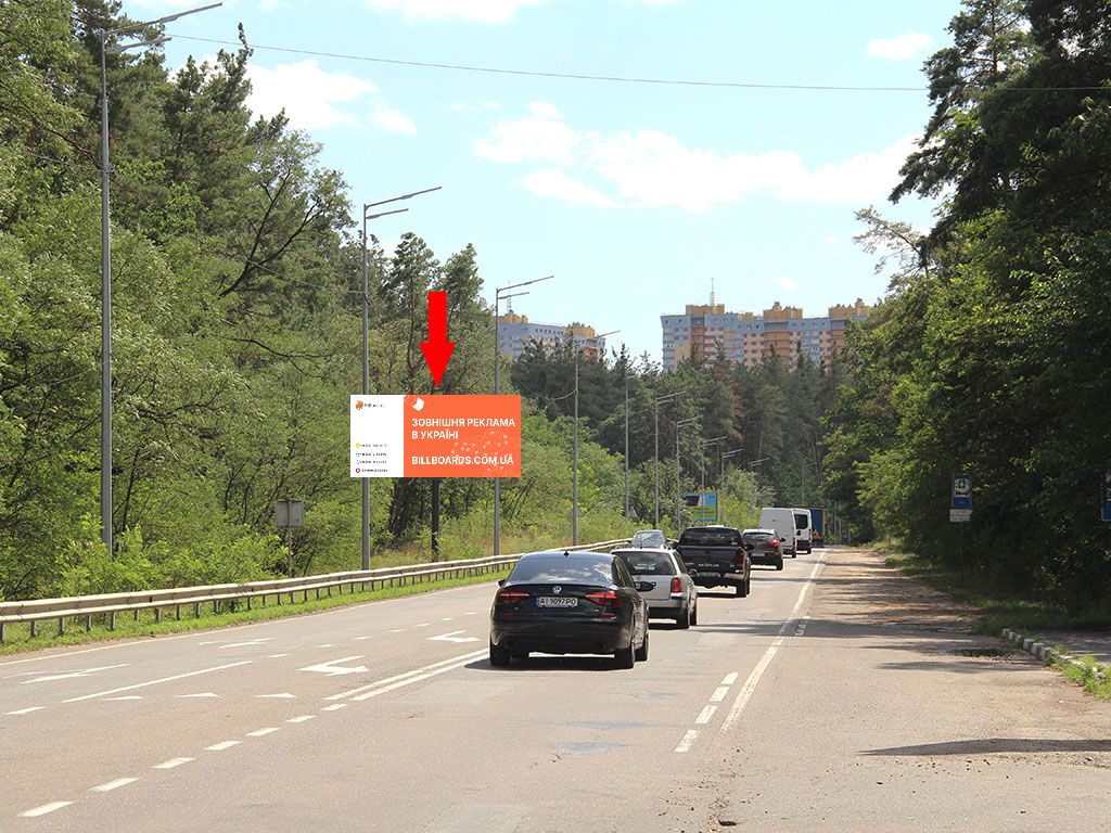 Билборд Киев,  Мінський пр., 1 км. до Великої окружної дороги, в центр