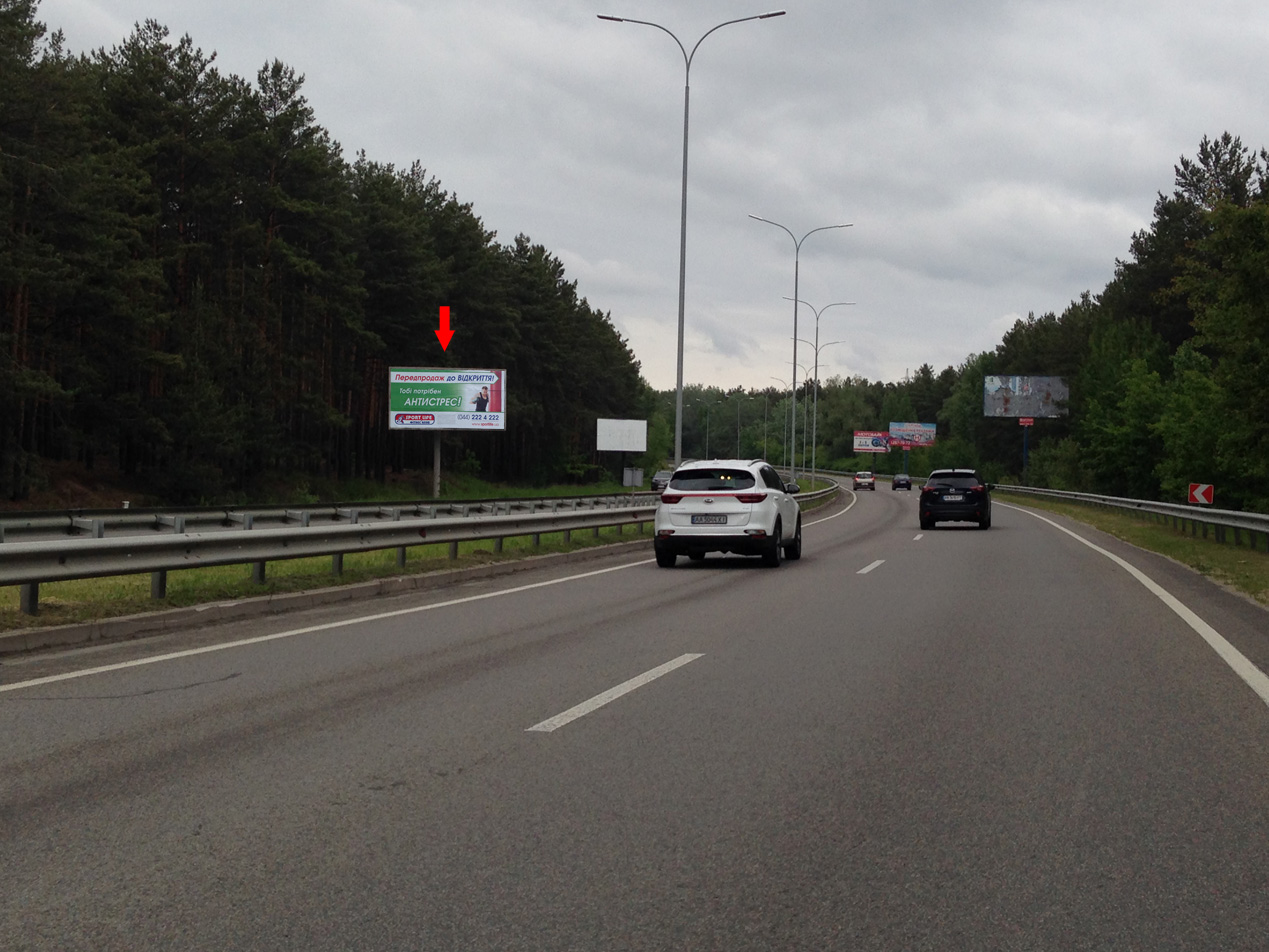 Billboard Vishgorod,  st. Bogatirskaa, Kiev, R-69, 550 m ot certy goroda (trassa v storonu Mezigor'a, zoopark "12 mesacev") / vyezd iz Kieva (Obolon')