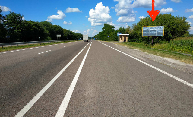 Билборд Броды,  вїзд в м. Броди з сторони м. Львів + зупинка гром. транспорту, на м. Київ, траса Львів - Київ (Е-40) на АЗК ОККО.
