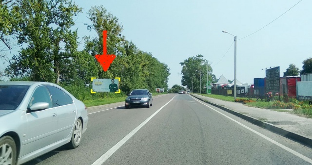 Billboard Soposhin,  s. Soposin, viizd z m. Zovkva v napramku m. L'viv, trasa L'viv- Rava-Rus'ka (M-09), porad AZK WOG, na AZK Amik