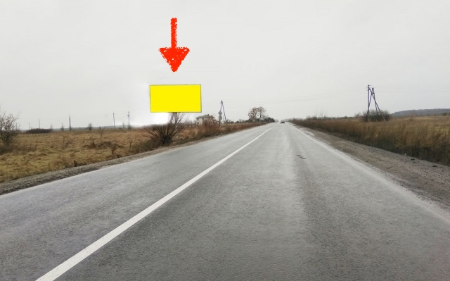 Billboard Veliki Mosti,  m. Veliki Mosti, viizd z mista v napramku m. Cervonograd, trasa Kovel' - Zovkva (R-15)