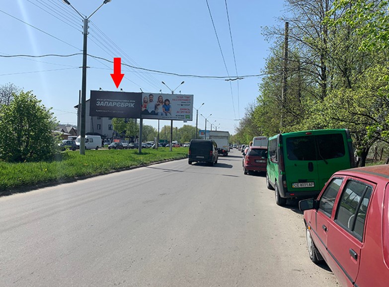 Billboard Chernivtsi,  st. Kalinivs'ka (rozdilova smuga, do rinku livij)