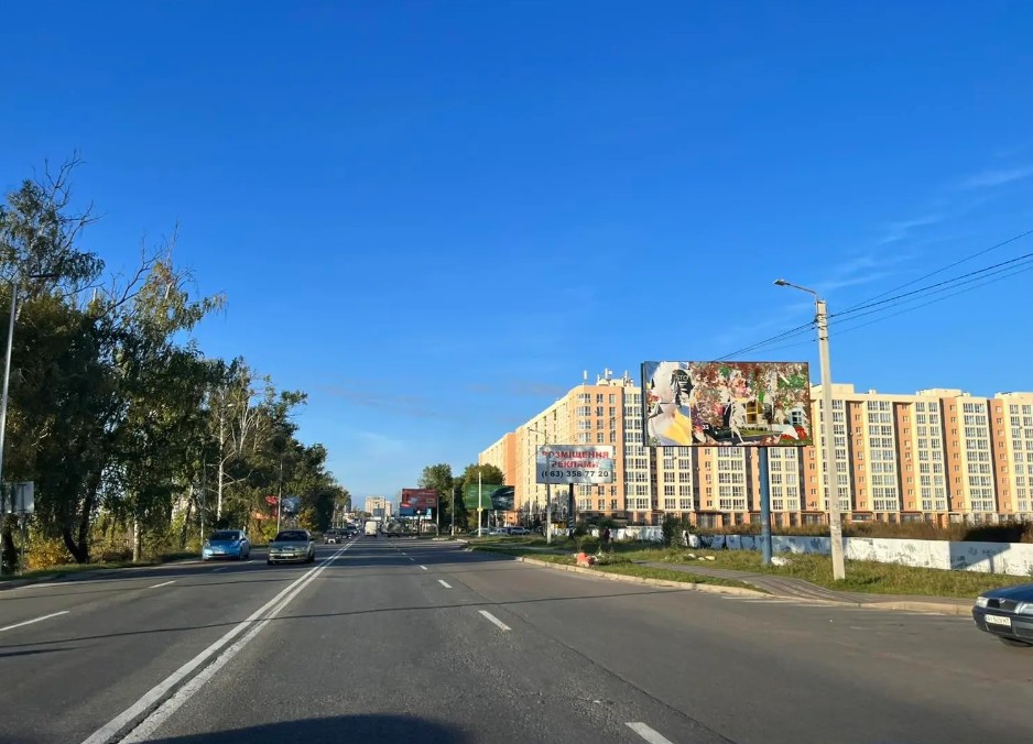 Billboard Sofiivska Borshchagivka,  st.Soborna, bila ZK Sofia Sfera, navroti zapravki Shell, napravlenna na Bilogorodku