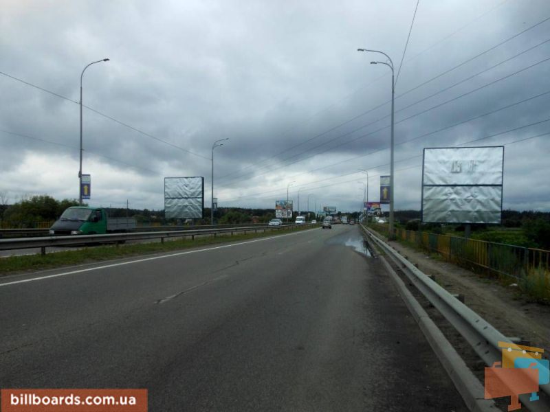Billboard Irpin,  m. Irpin', trasa M-07 "Kiiv-Kovel'", km 22+975 livo, mist cerez r. Irpinka, za 775m do rozvilki Irpin'-Gostomel'-Buca, ZK "Gostomel' Rezidens", verh