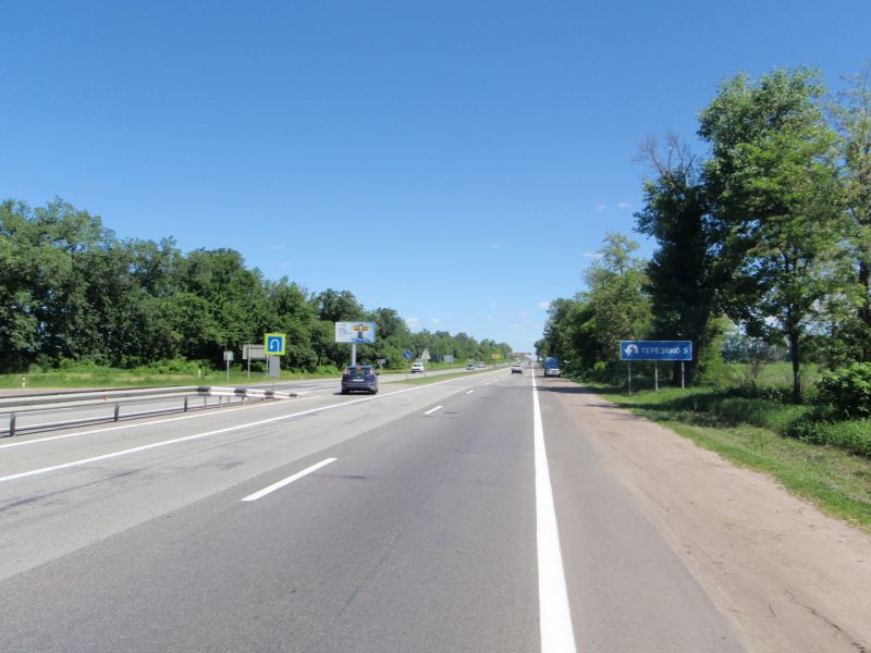 Билборд Киев трассы,  траса М-05 Київ-Одеса, км 78+050 право, через 840м після КПП ДАІ Біла Церква, через 270м після повороту на с. Терезино