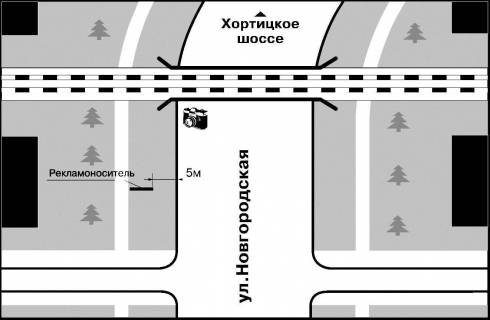Билборд A в Запорожье, 3x6  ул. Новгородская 15 схема