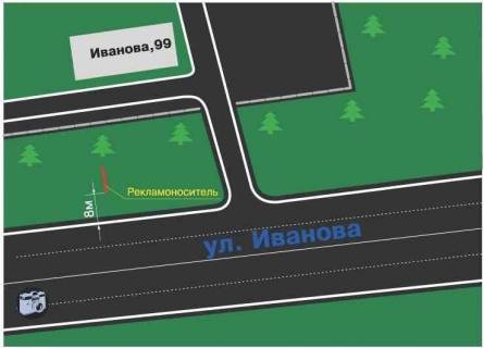 Билборд A в Запорожье, 3x6  ул. Иванова 99 схема
