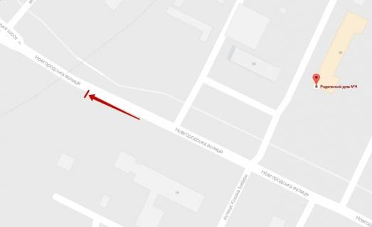 Билборд  в Запорожье ул. Новгородская 15 схема