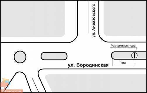 Билборд  в Запорожье ул. Иванова 99 схема