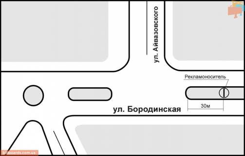 Билборд  в Запорожье ул. Новгородская 15 схема