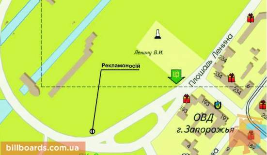 Билборд  в Запорожье Южное шоссе 1 (от пр. Металлургов) схема
