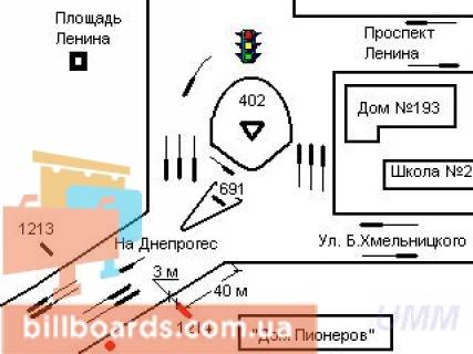 Ситилайт  в Запорожье пл. Ленина / выезд с ДнепроГЭСа на левый берег схема