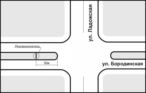 Призма A в Запорожье, 3x6  ул. Дмитра Вишневецького (Ладозька) - ул. Петра Сагайдачного (Бородінська)(на Петра Сагайдачного (Бородінська)) ст. А1 - 222634 схема