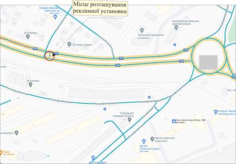 Билборд A в Запорожье Тиражна,пров.Суспільний схема
