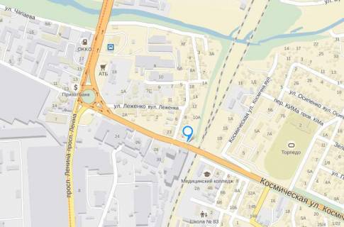Билборд A в Запорожье ул.Космическая, подъем, слева, район Автовокзала схема