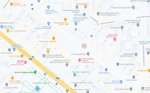 Призма A в Запорожье, 6х3  вул.Незалежної України, світлофор, пл.Профспілок - 186618 схема