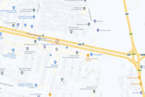 Prismatron, Prism  in Zaporizhzhya, 6.3  st.Kosmicna, perehresta z st.Cumacenko, viizd z mista - 291314 scheme