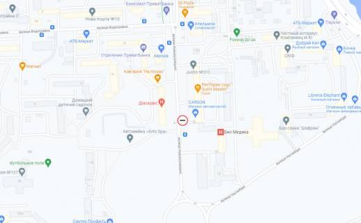 Білборд, Бігборд (Борд)  B у Запоріжжі, 6x3  Південний район, Володимира Українця (Новокузнецька), супермаркет схема