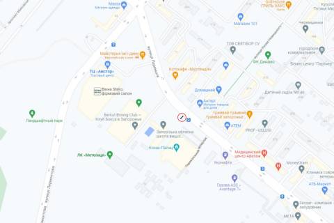 Билборд B в Запорожье, 6x3  вул. Перемоги, ДС Юність, навпроти дитячої спортивної школи схема