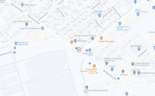 Призма A в Запорожье, 6x3  Дніпровське шосе (Дніпропетровське шосе)  вул. Щаслива призма vip - 109501 схема