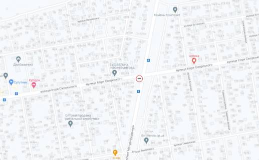 Билборд B в Запорожье, 6x3  вул.8 березня, вул.І.Сікорського (Куйбишева) схема