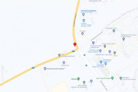 Билборд B в Запорожье, 6x3  Хортицьке шосе, Нікопольський поворот,Нова Лінія схема