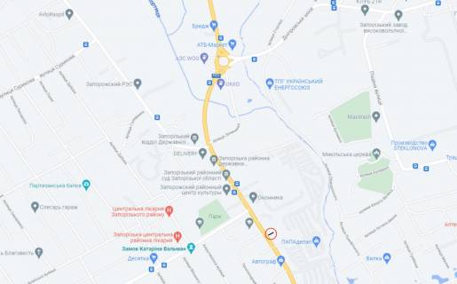 Билборд B в Запорожье, 6x3  Абрагама Коопа (Істоміна), Верхня Хортиця схема