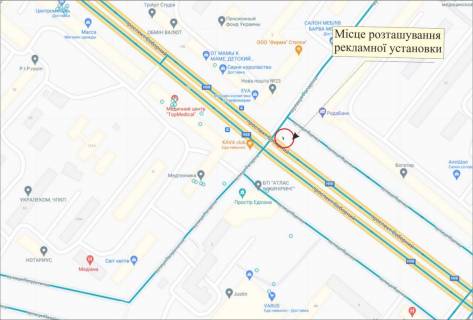 Билборд A в Запорожье, 3х6  Соборний,Яценко схема