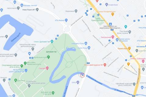 Билборд B в Запорожье, 6x3  вул.Набережна магістраль річка Мокра Московка схема