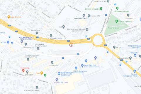 Билборд B в Запорожье, 6x3  вул. Тиражна, навпроти Дніпровської РА схема