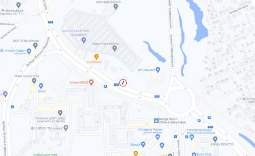 Білборд, Бігборд (Борд)  B у Запоріжжі, 6x3  тр Дніпропетровськ-Запоріжжя, виїзд, кільце ул.Зачіняева схема