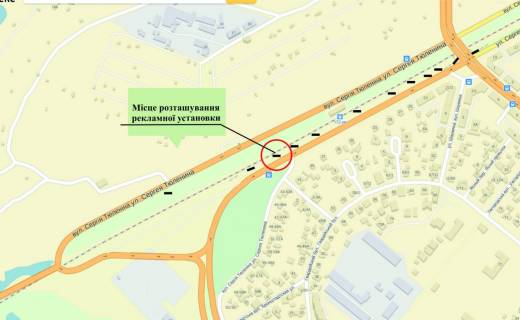 Білборд, Бігборд (Борд)  A у Запоріжжі Набережна, ул.Величара (Тюленіна) поворот з Набережної (2) схема