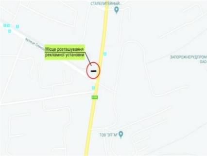 Билборд B в Запорожье Автомагістральна, перехрестя з вул.Краснова схема