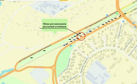 Билборд A в Запорожье Величара (Тюленіна), в сторону ул.Победы, слева, напротив остановки схема