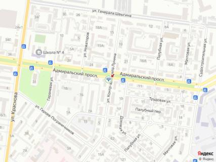Білборд, Бігборд (Борд)  A у Одесі, 3х6  Адмиральський пр., 19 - Віталія Гуляєва вул. (Контр-адмірала Луніна) схема