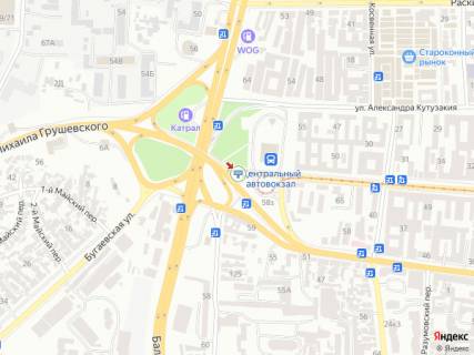 Билборд B в Одессе, 3х6  Разумовського вул. - Колонтаївська вул., 58 (автовокзал) схема