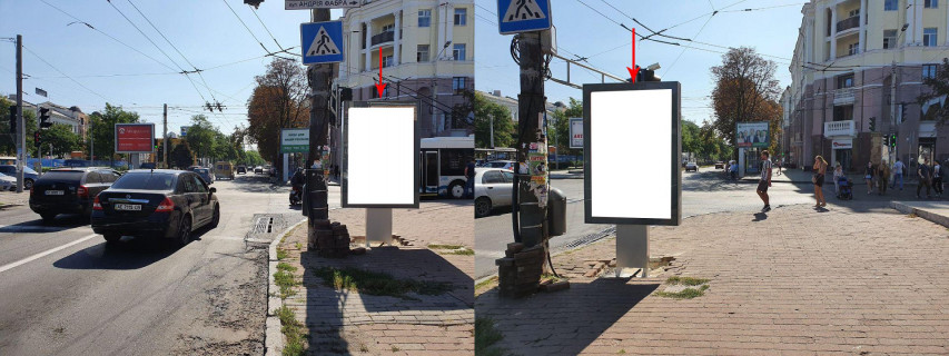 Ситилайт A в Днепр (Днепропетровск), 1.2х1.8  просп. Дмитра Яворницького (Карла Маркса) - вул. Лазаря Глоби (Сєрова, Фабра) фото 1