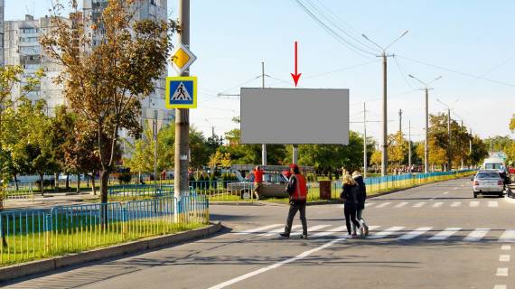 Билборд A в Днепр (Днепропетровск), 6х3  просп. Миру - пров. Вільний (біля маг. Брусничка) фото 1