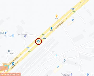 Билборд A в Днепр (Днепропетровск) 104А,вул. Донецьке Шосе, Агросоюз, в'їзд в місто схема