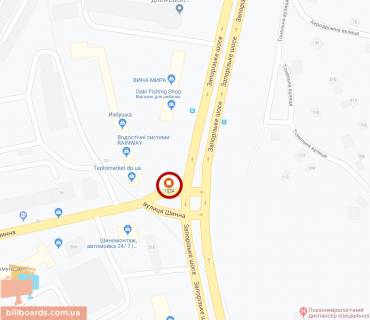 Бэклайт A в Днепр (Днепропетровск) 107А,вул. Запорізьке Шосе - вул. Шинна, біля світлофору, в напрямку ТРЦ ДАФІ схема