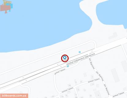 Билборд A в Днепр (Днепропетровск) 118A,вул. Набережна Заводська, навпроти буд. 53, на світлофорі схема